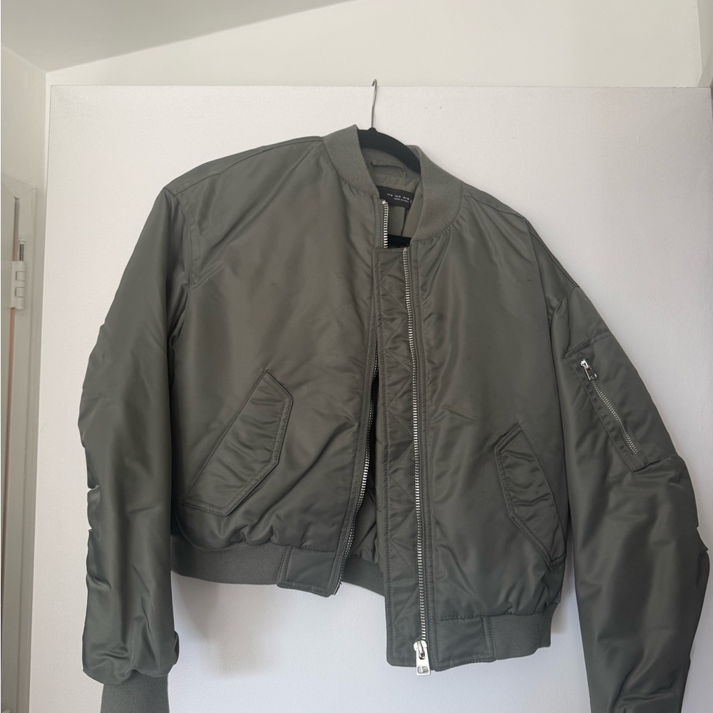 Zara Olive Bomber Jacket